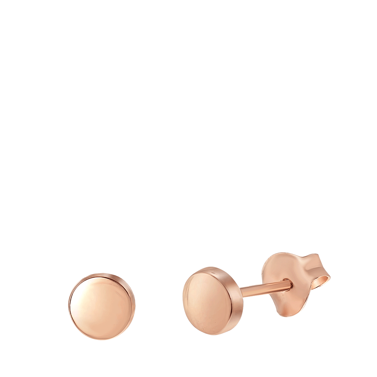 Zilveren roséplated oorknoppen voor dames
