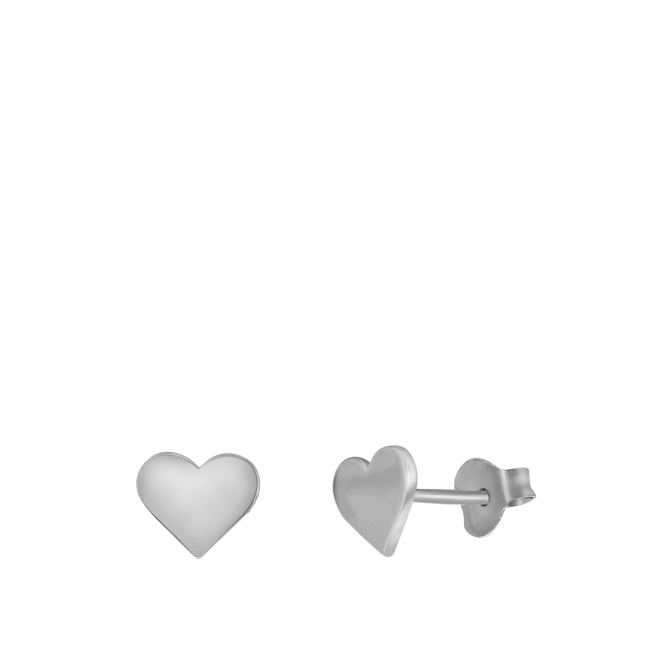 Zilveren oorbellen rhodiumplated hart