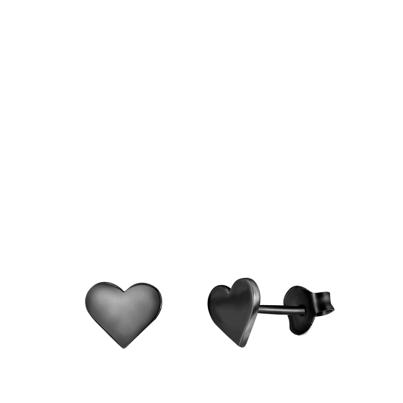 Zilveren oorbellen blackplated hart