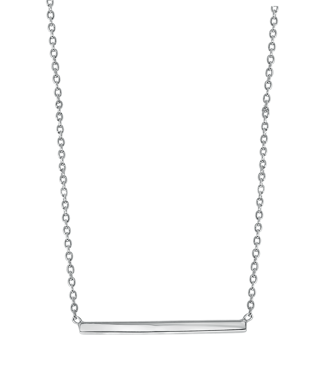 Zilveren ketting bar rhodiumplated