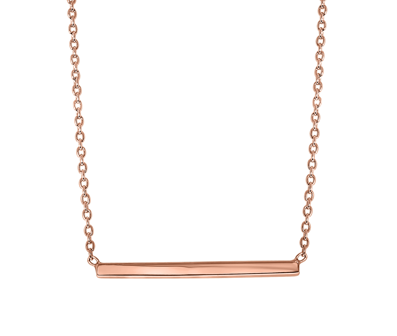 Zilveren ketting bar roseplated