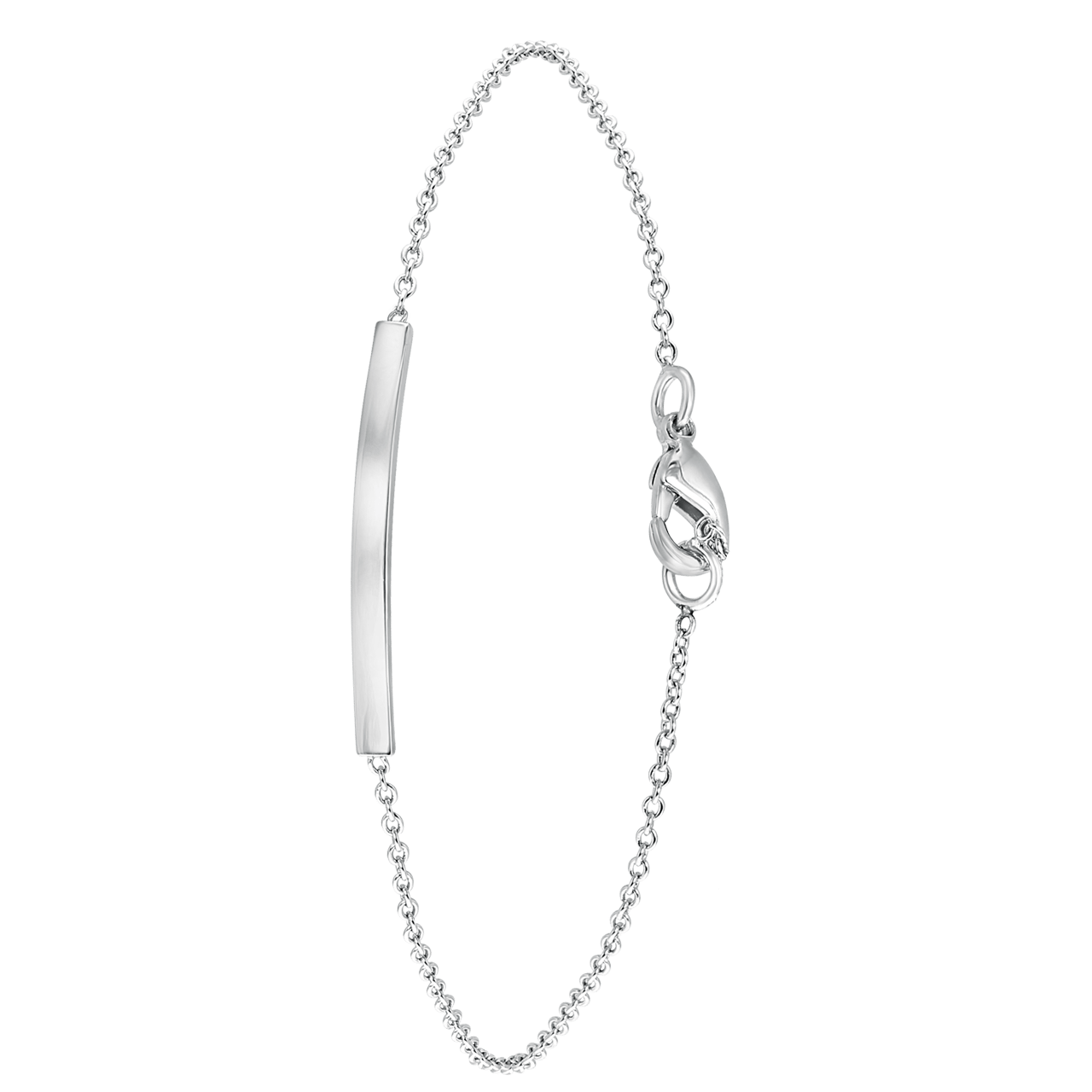 Zilveren armband bar rhodiumplated