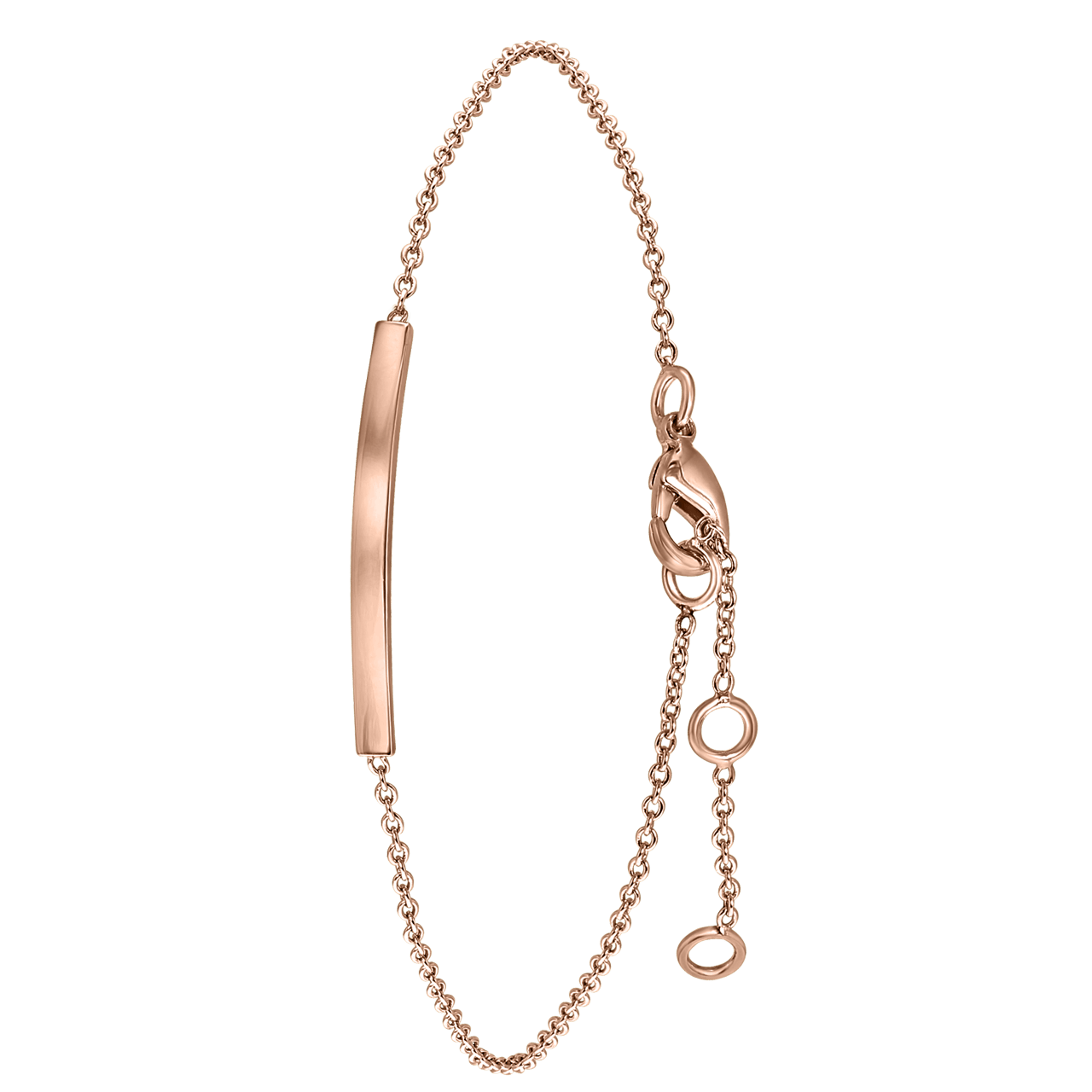 Zilveren armband bar roseplated