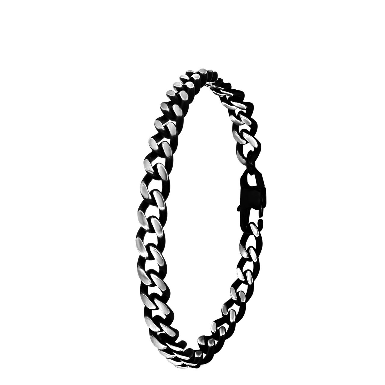 Jungenarmband aus schwarz beschichtetem Edelstahl mit Gourmet-Kettenglied