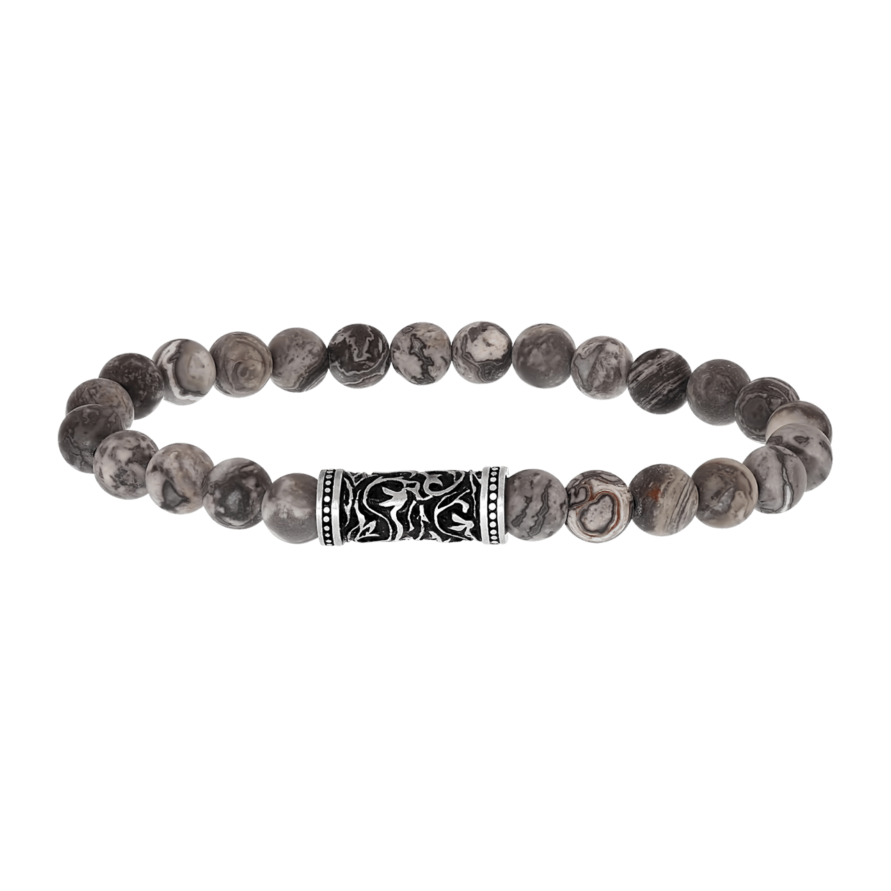 Stainless steel armband met jasper stenen