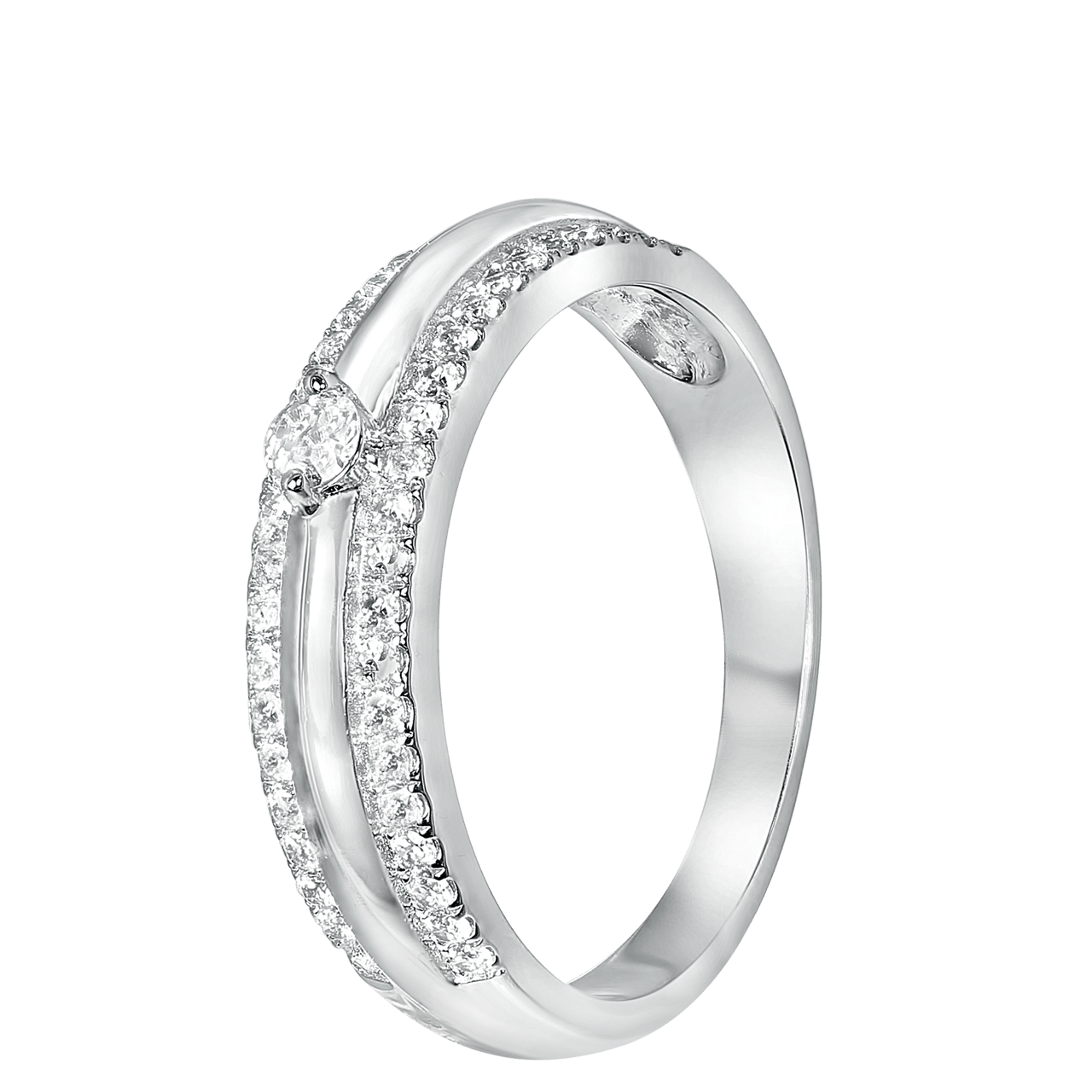 Zilveren ring met zirkonia