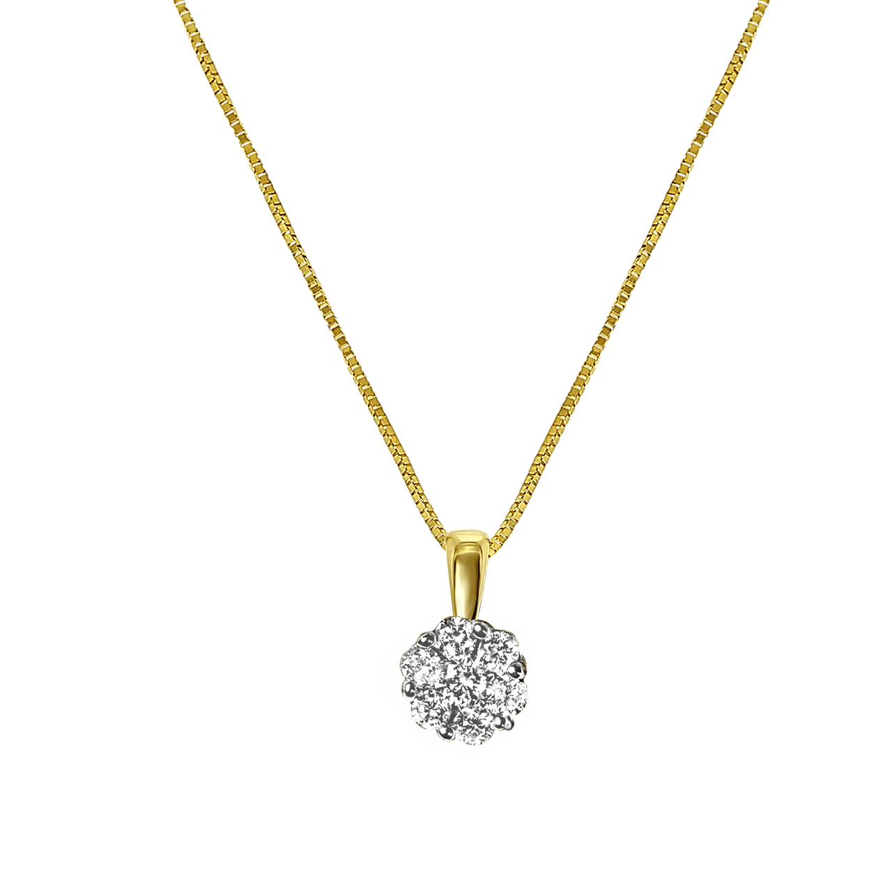 14 Karaat geelgouden ketting met diamant 0,10ct