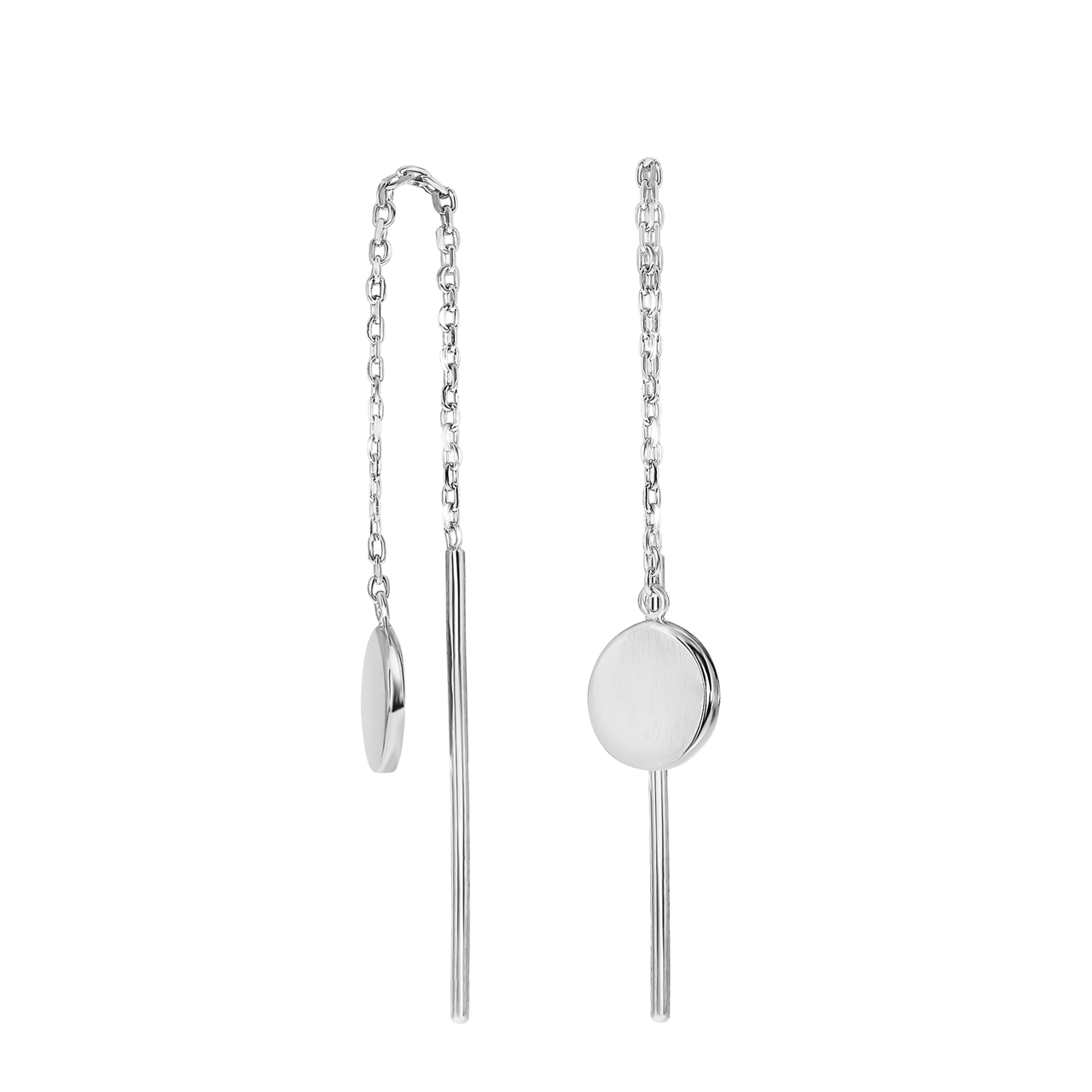 Zilveren oorbellen rhodiumplated disc