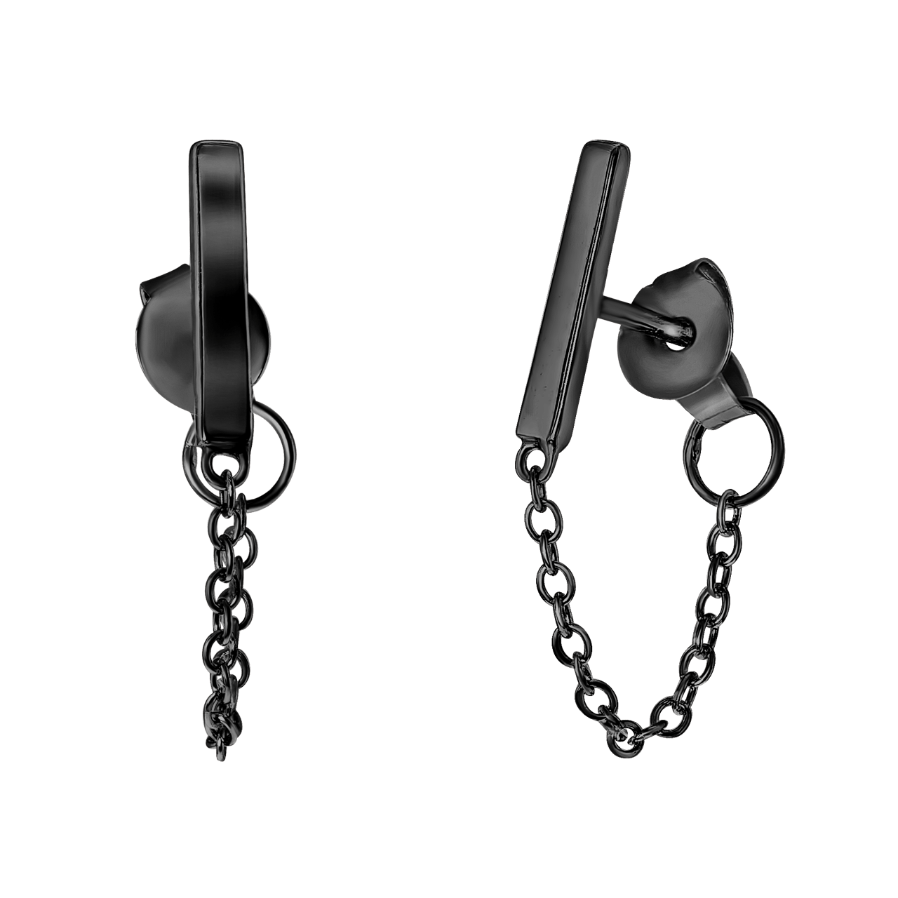 Zilveren blackplated oorknoppen bar voor dames