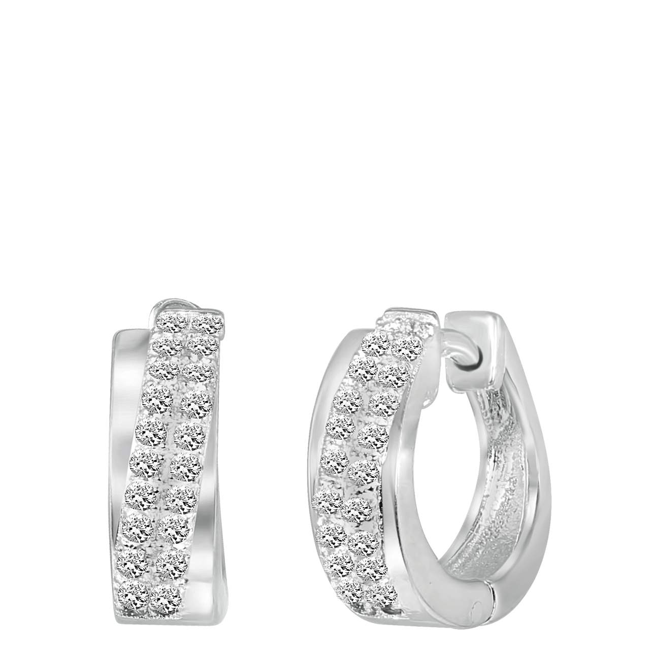 Zilveren oorbellen rhodiumplated met zirkonia