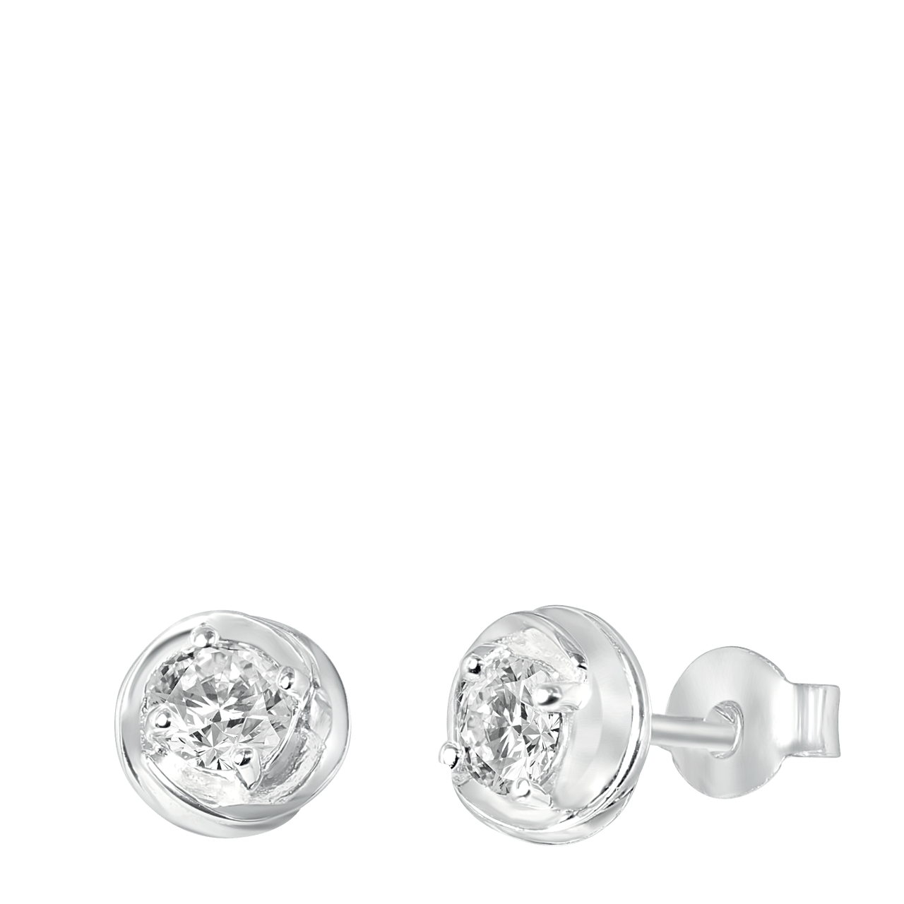 Zilveren oorbellen rhodiumplated met zirkonia