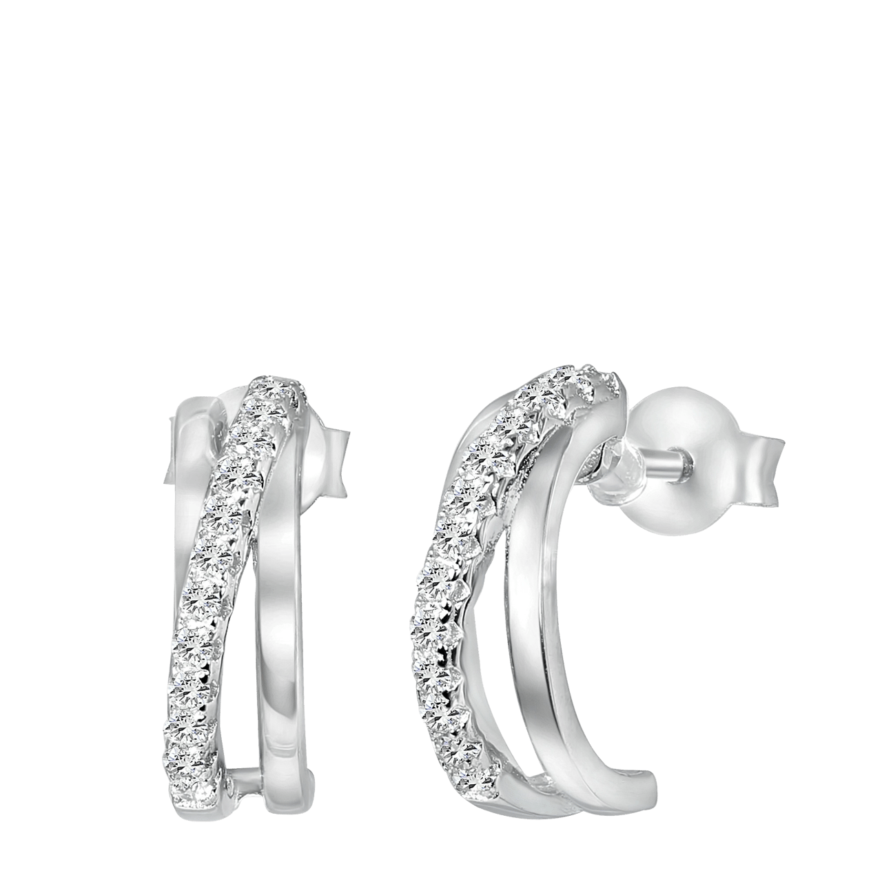 Ohrringe aus 925 Silber, rhodiniert, mit Zirkonia
