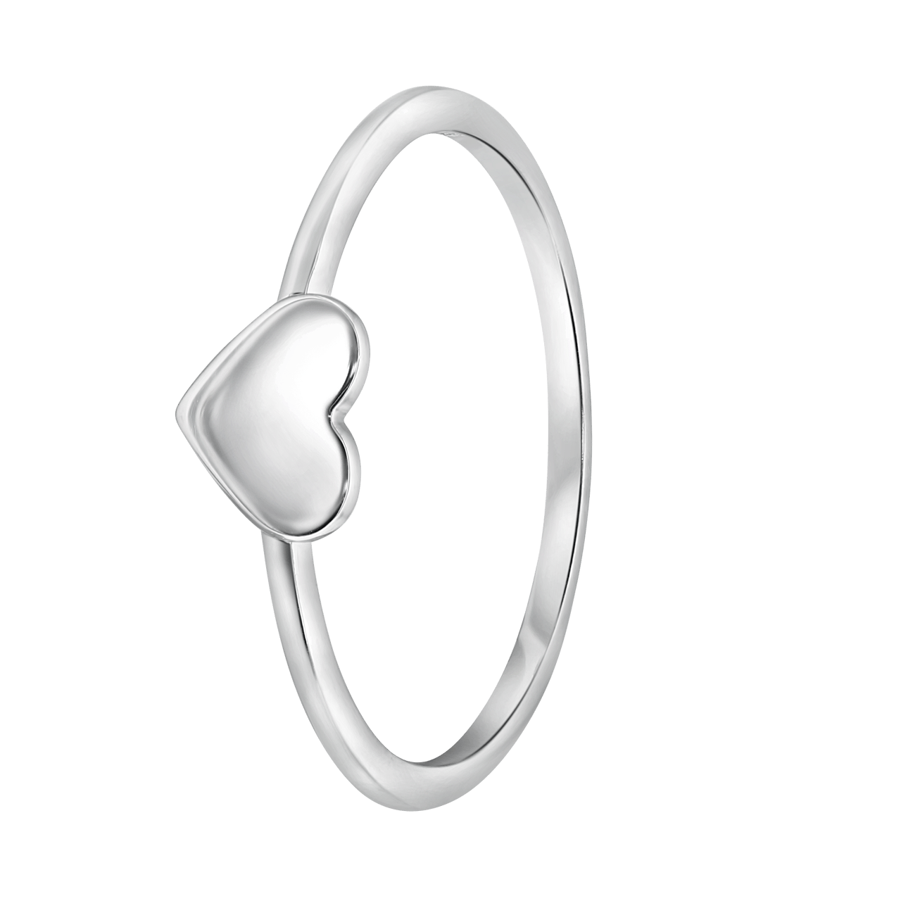 Silberring rhodiniertes Herz
