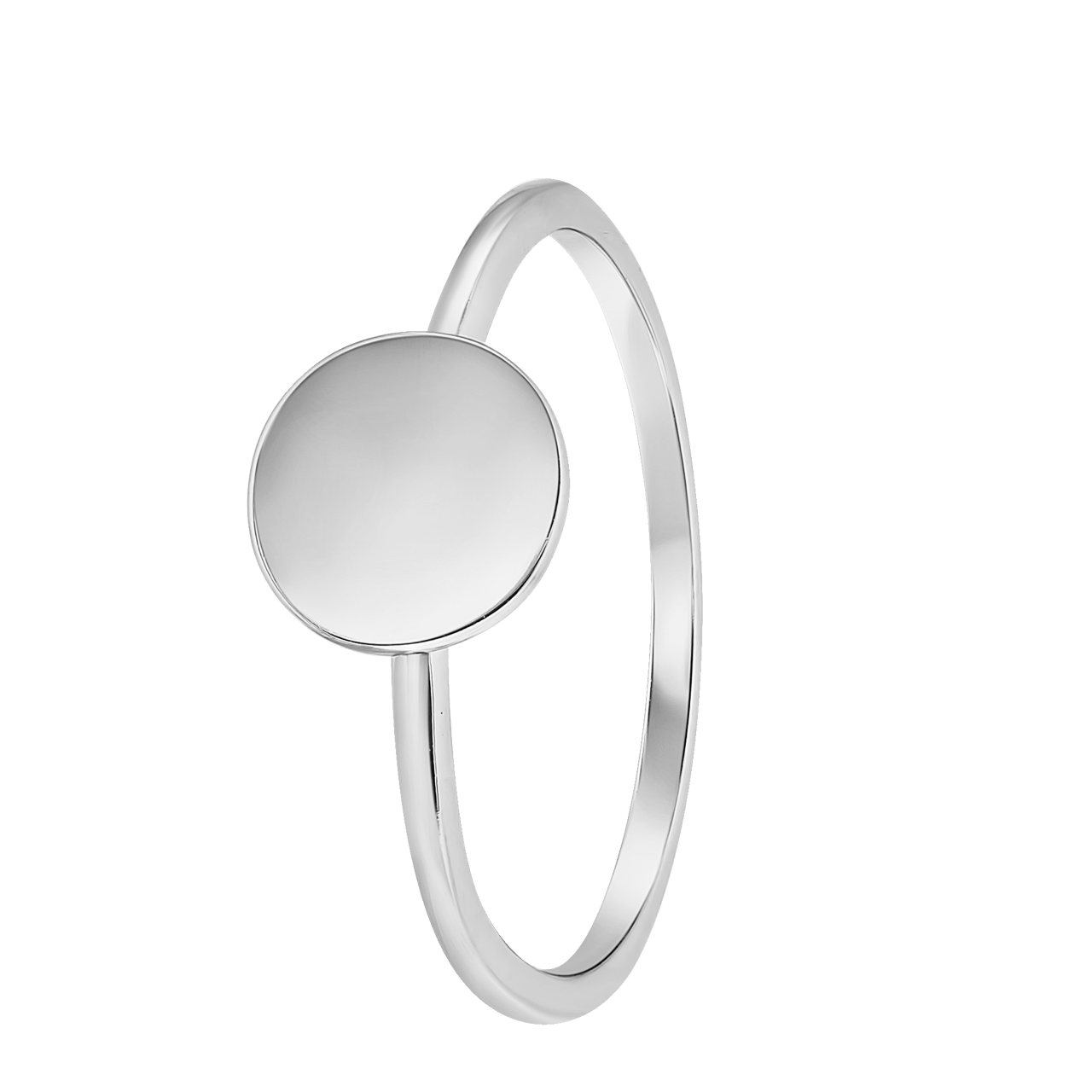Zilveren ring rhodiumplated disc
