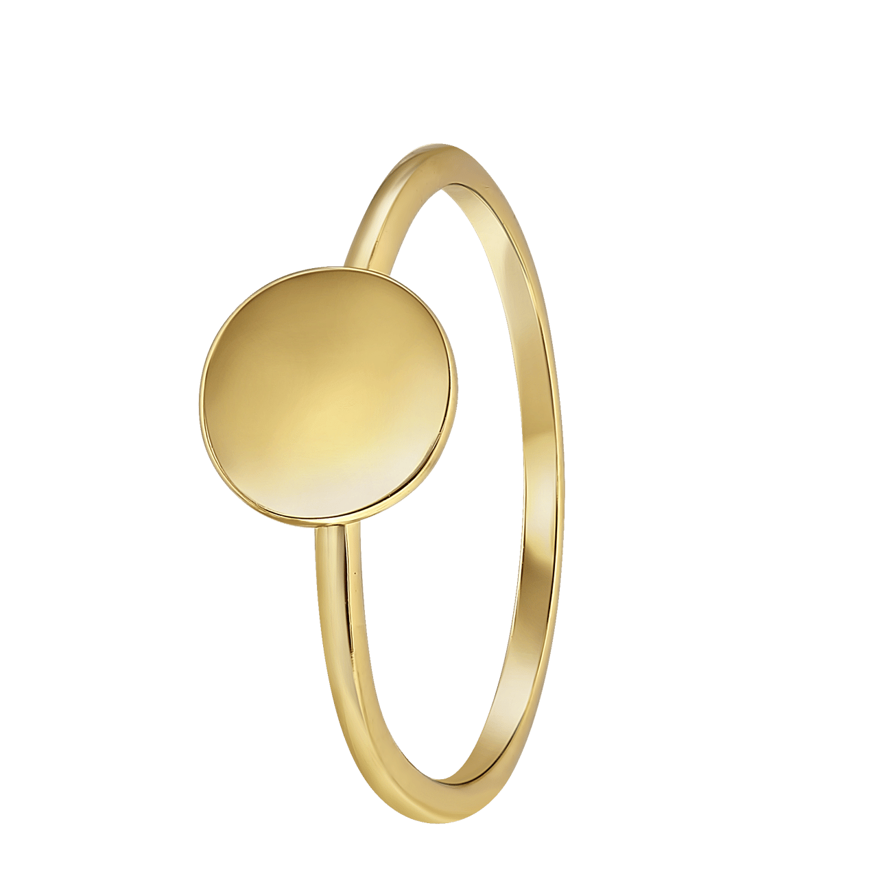 Zilveren ring goldplated disc
