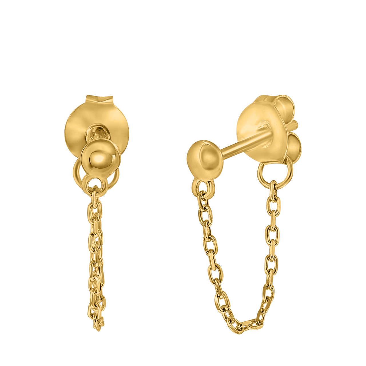 Zilveren oorbellen goldplated bol