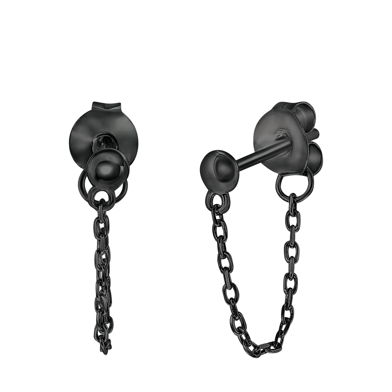 Zilveren blackplated oorknoppen voor dames