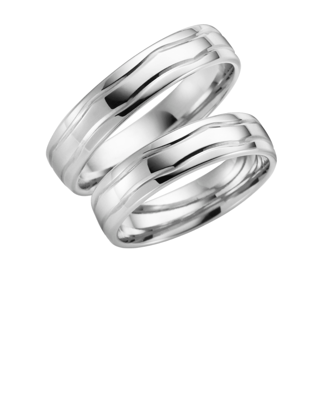 14K Weißgold Trauring Herren Prunus H140