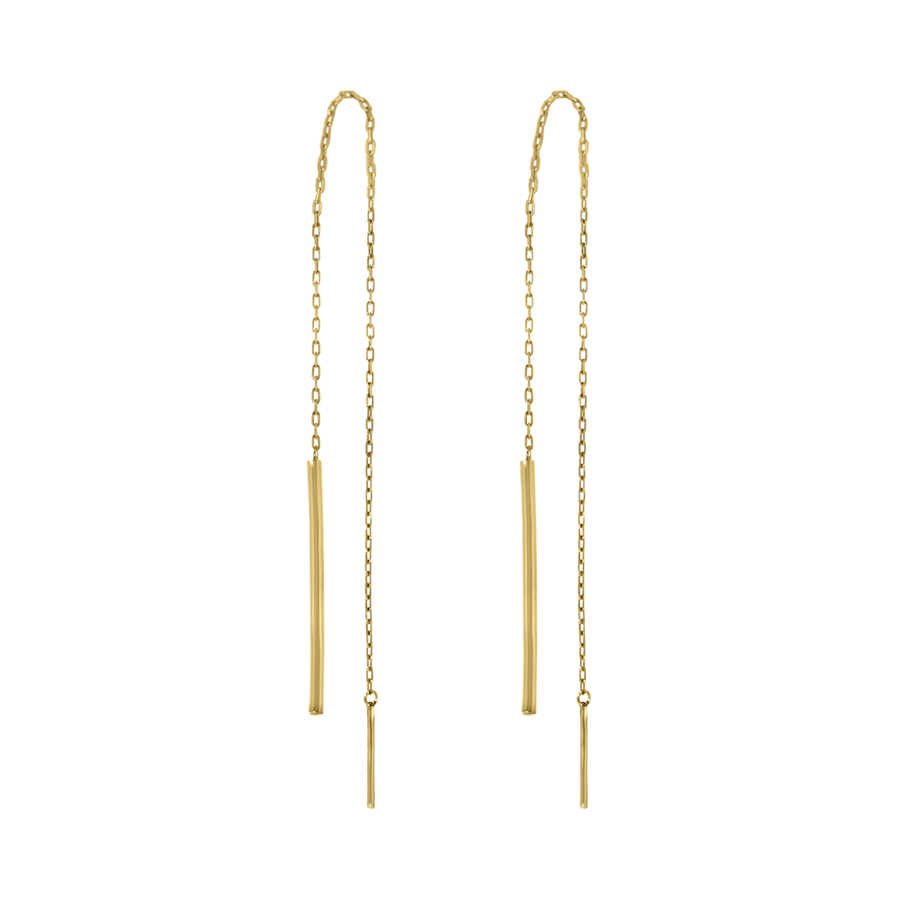 Durchzieher-Ohrringe, 585 Gelbgold, mit Stab