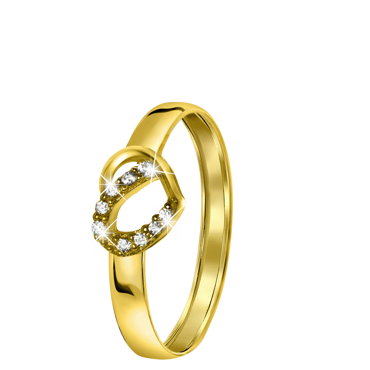 Ring, 585 Gelbgold, Herz mit Zirkonia