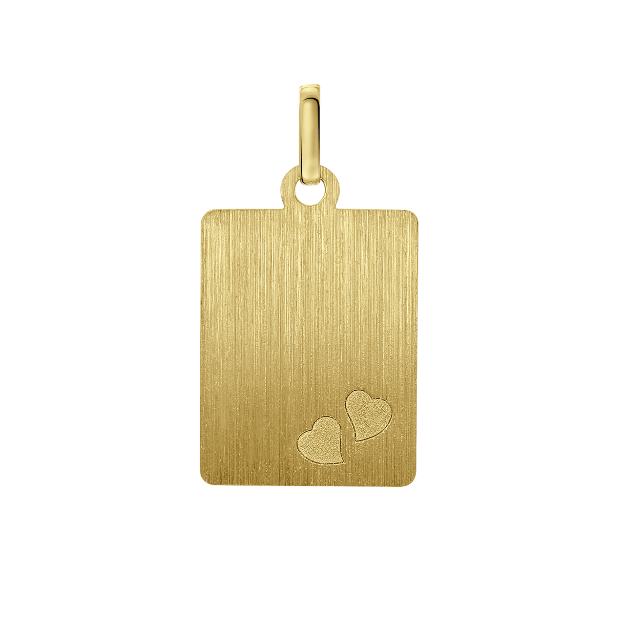 14 Karat Gelbgold Gravurplatte Herzen