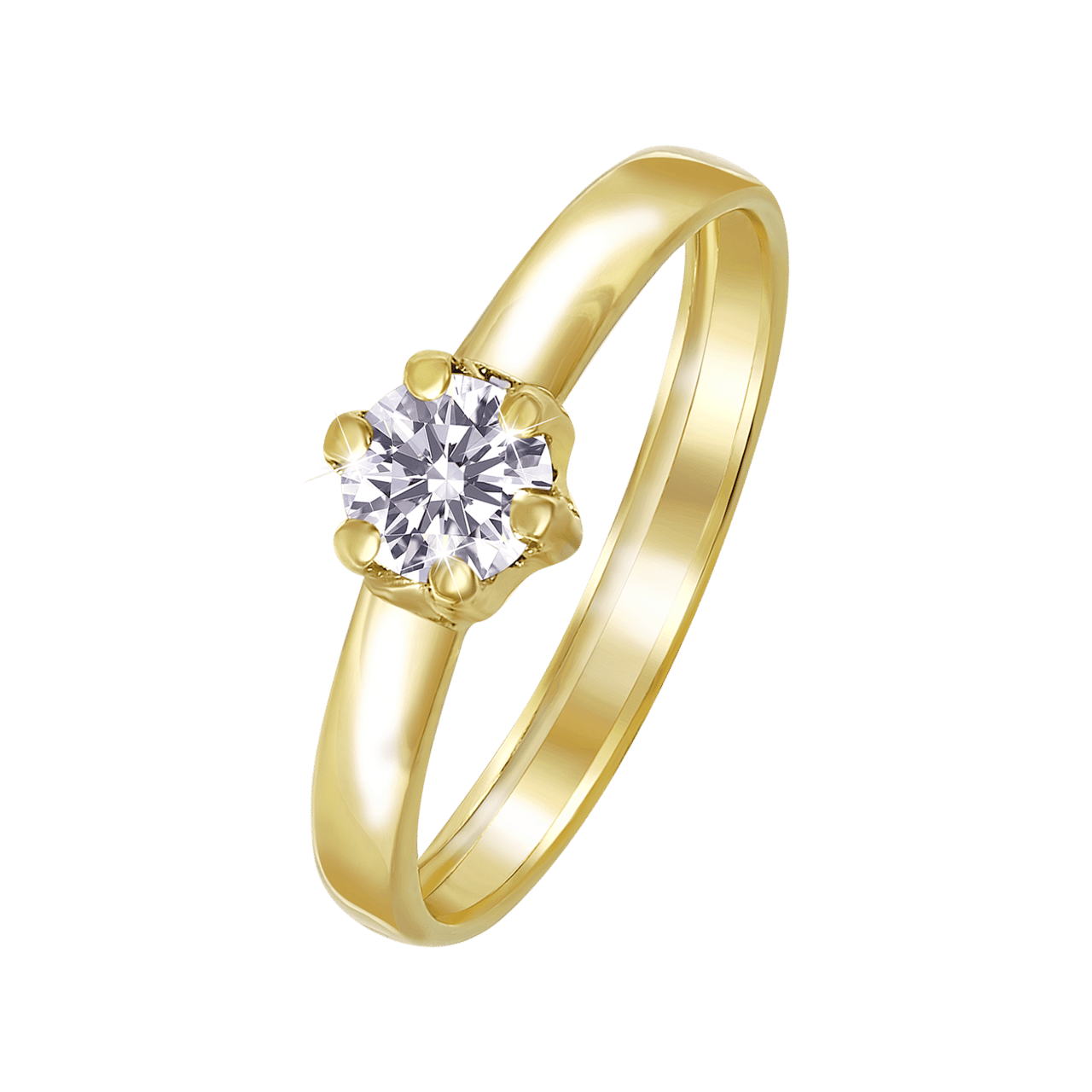 Damenring, 585 Gelbgold, mit Zirkonia