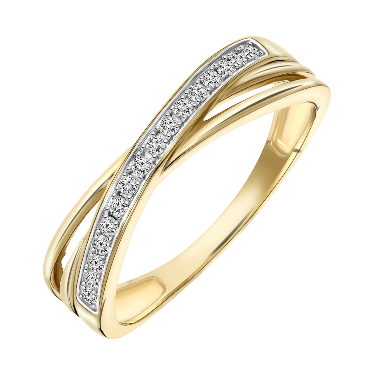 Ring aus 585 Gelbgold mit Diamant (0,10 ct)