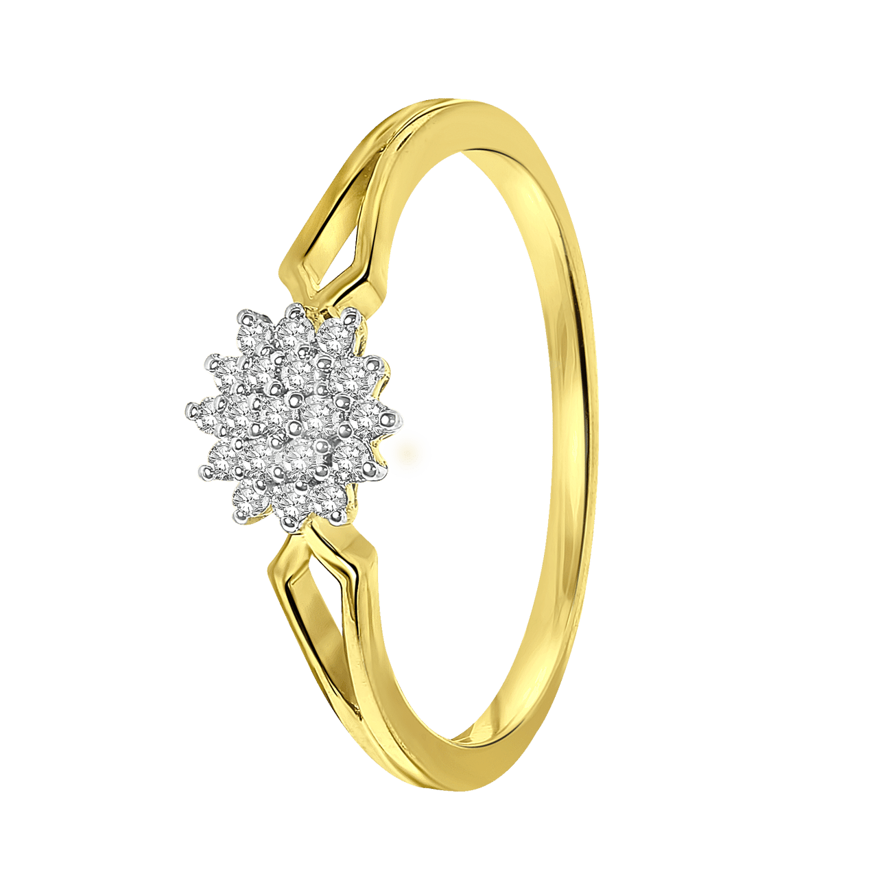 Ring, 585 Gelbgold, Entourage mit Diamant