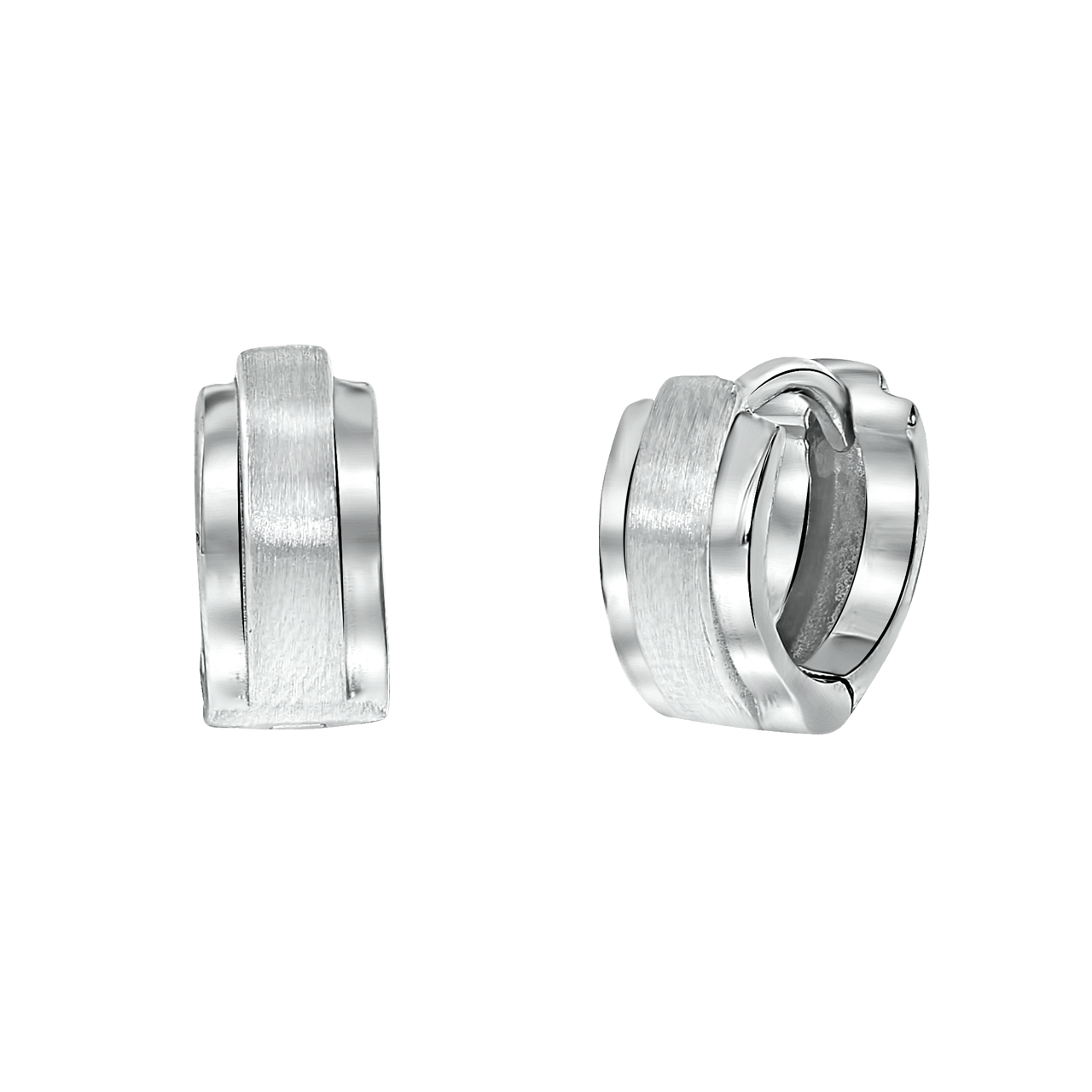 Zilveren oorbellen rhodium mat/glans