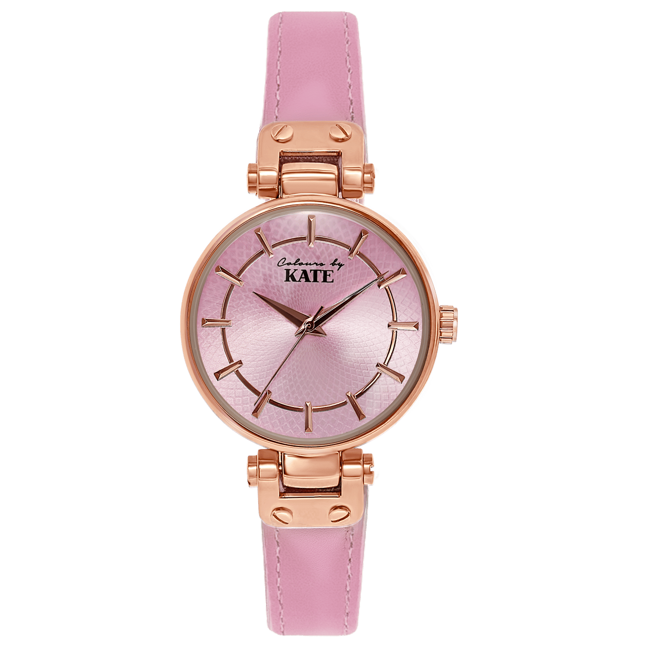 Colours by Kate Armbanduhr mit rosafarbenem Lederarmband
