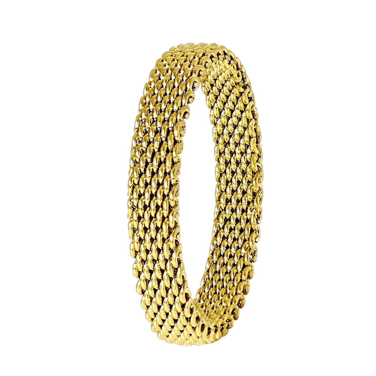 Gerecycled stalen ring mesh goldplated