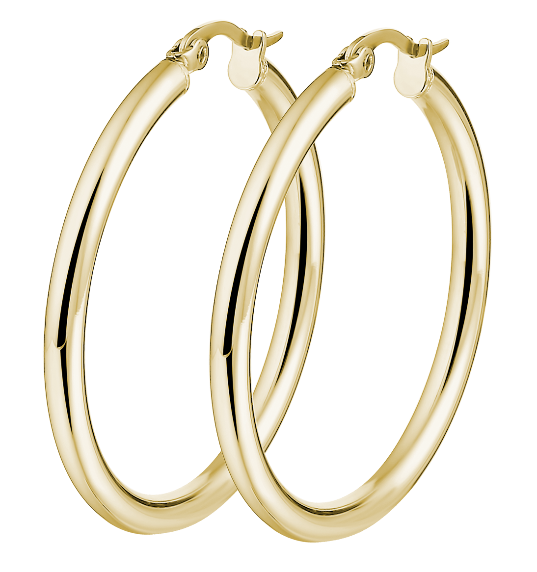 More combinations gerecycled stainless steel oorringen goldplated 40mm voor dames