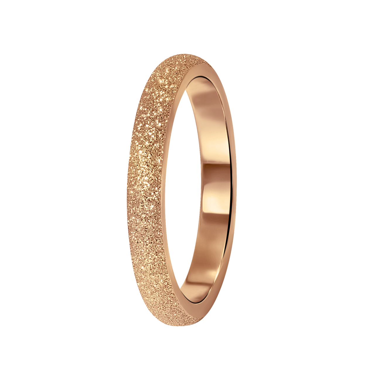 Gerecycleerd stainless steel ring roseplated gediamanteerd