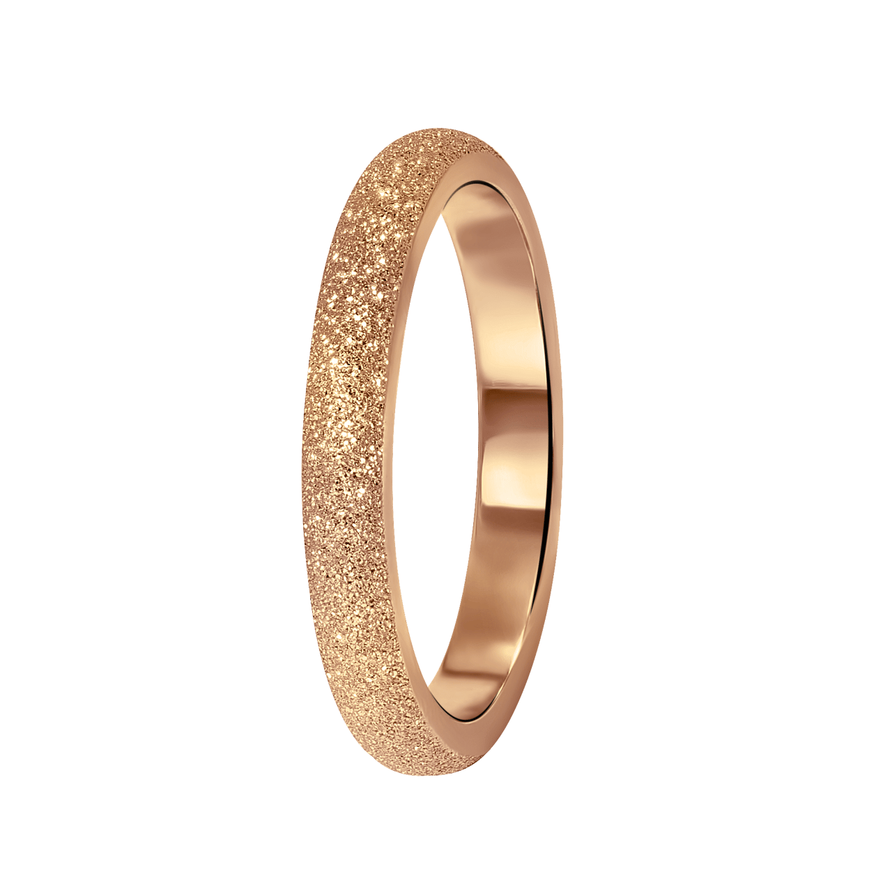 Stalen roséplated ring voor dames