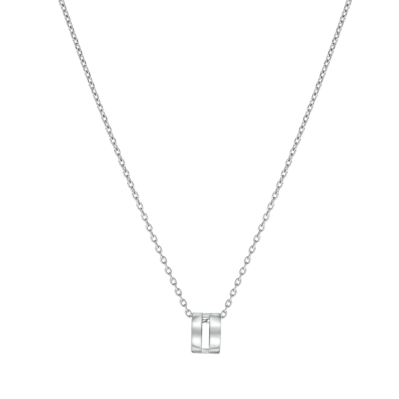 Gerecycled stalen ketting met hanger opengewerkt