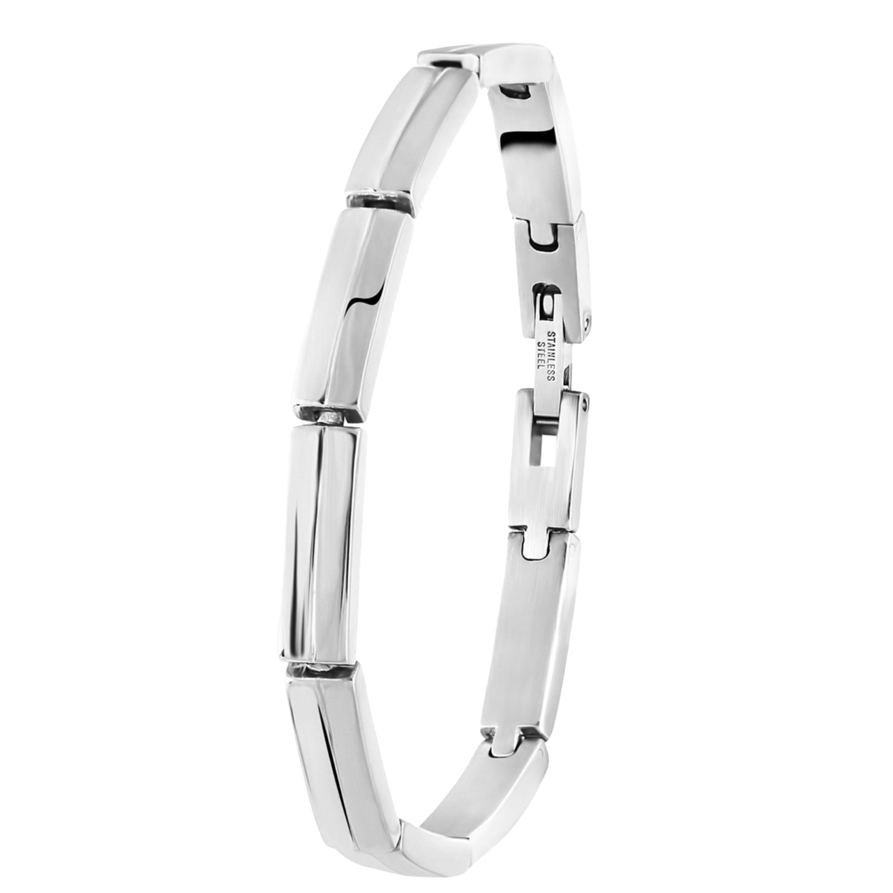 Gerecycleerd stainless steel armband mat/glans