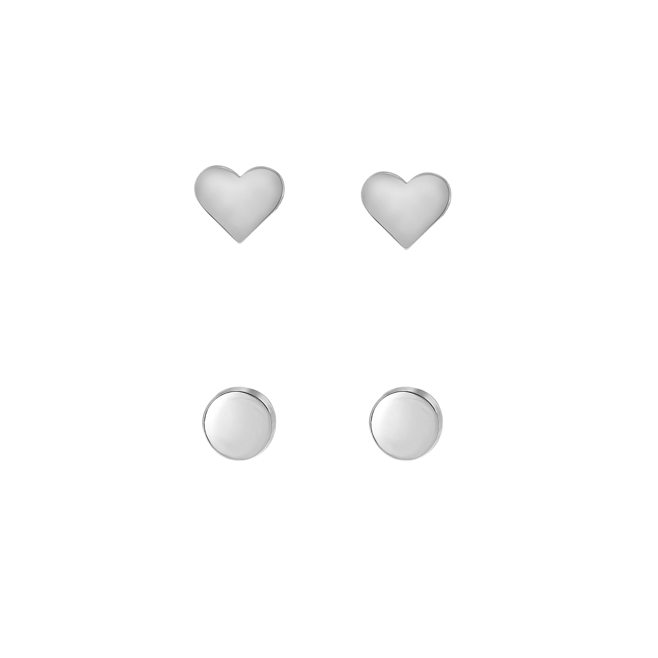 Zilveren set rhodiumplated oorbellen
