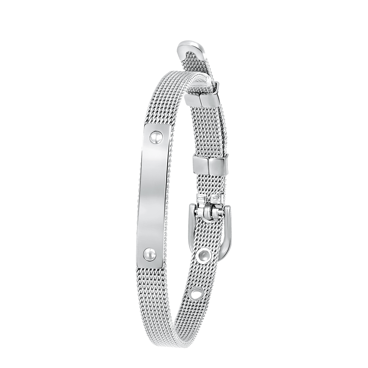 Mesh-Armband aus Edelstahl mit Riemenverschluss