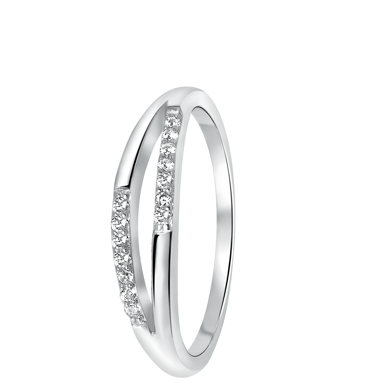 Silberring offen mit Zirkonia