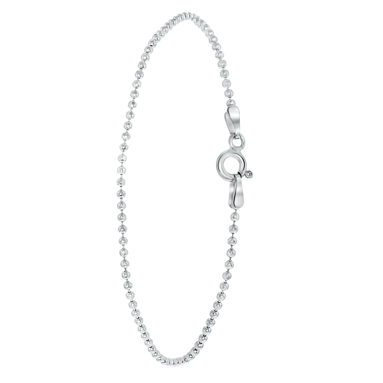 Gerecycleerd zilveren armband rhodiumplated bolletjes schakel