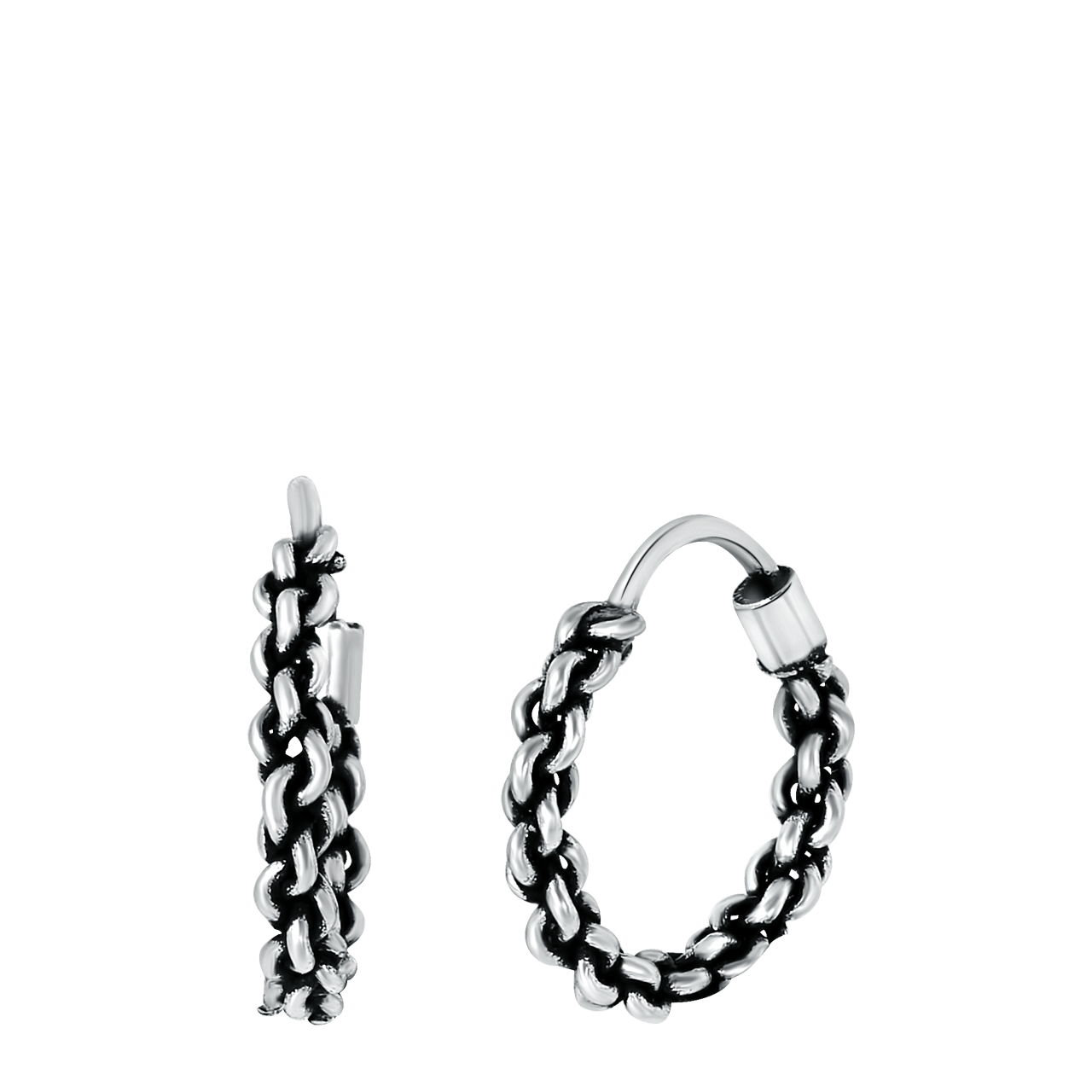 Ohrringe aus 925 Silber, bearbeitet, oxidiert, Bali