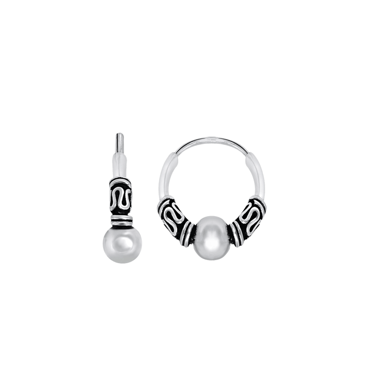 Ohrringe aus 925 Silber, bearbeitet, oxidiert, Bali