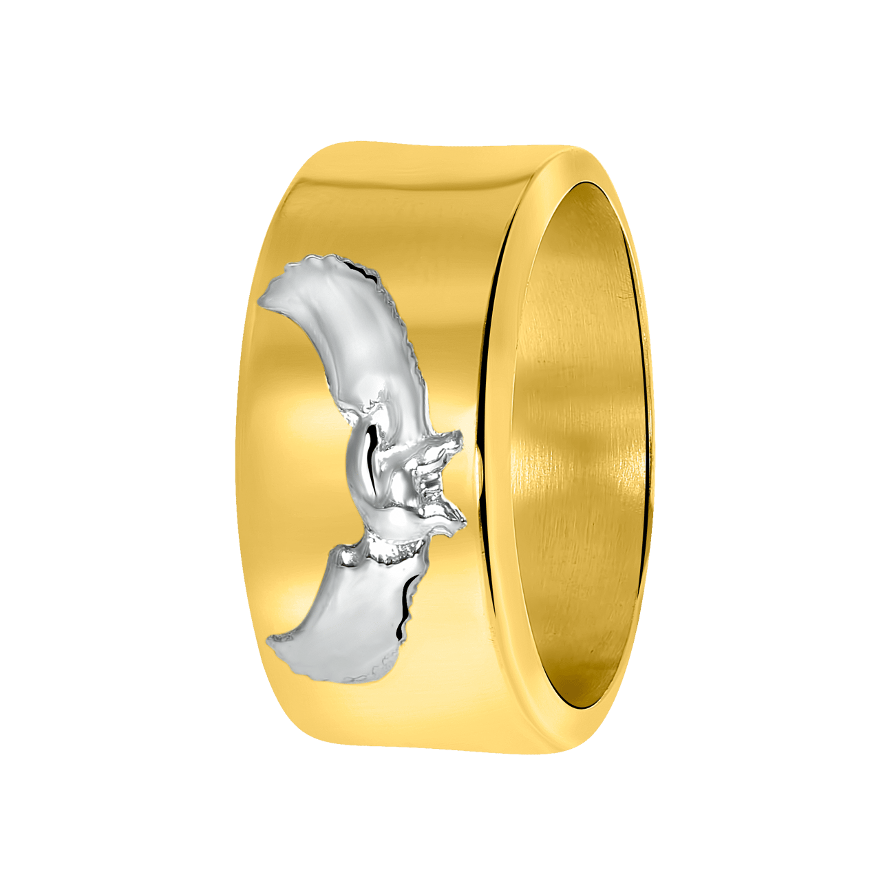 14 Karaat geelgouden heren ring met adelaar
