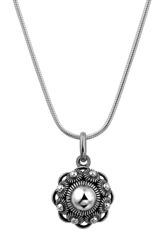 Kette & Anhänger, 925 Silber, Zeeland-Knopf