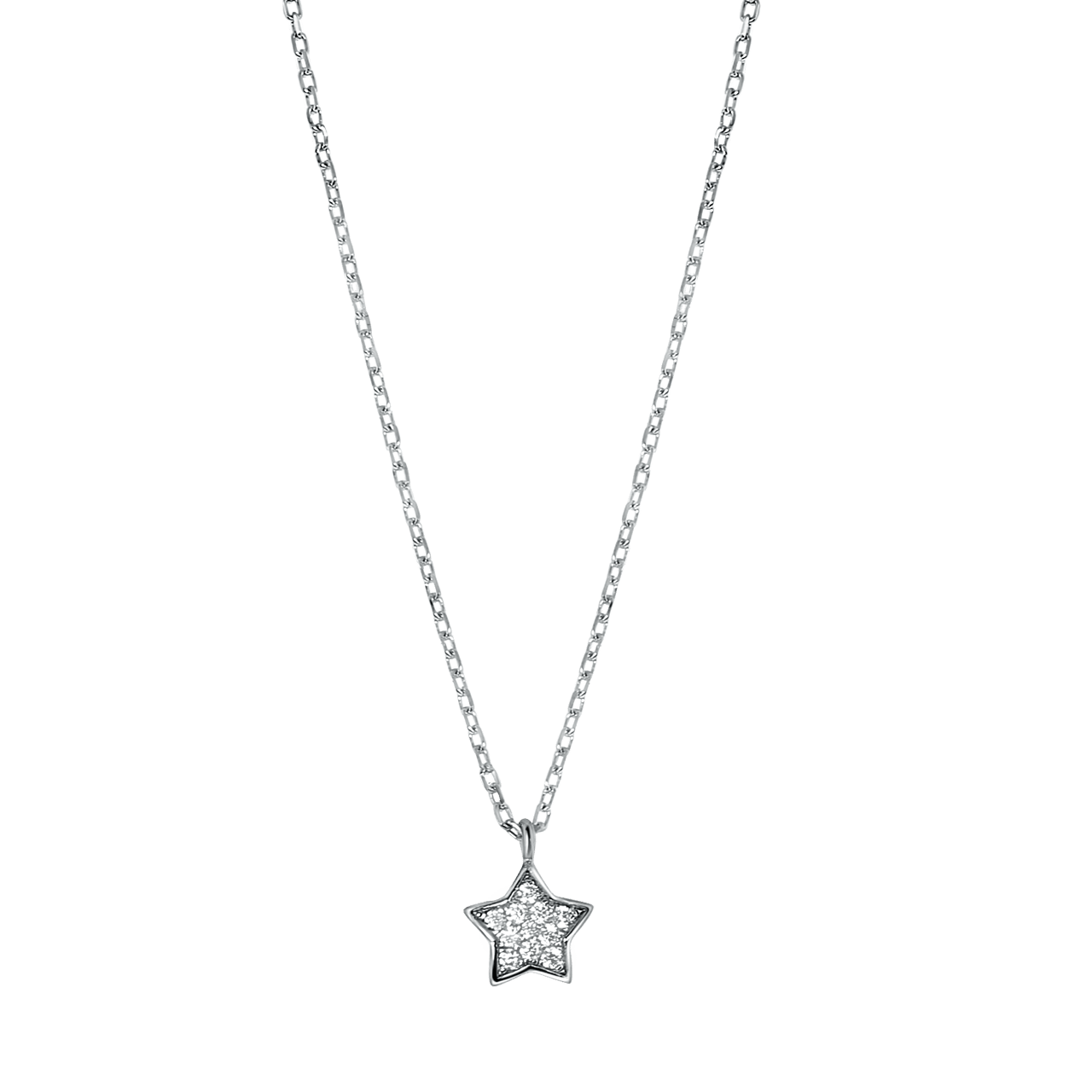 Zilveren ketting&hanger galaxy ster zirkonia