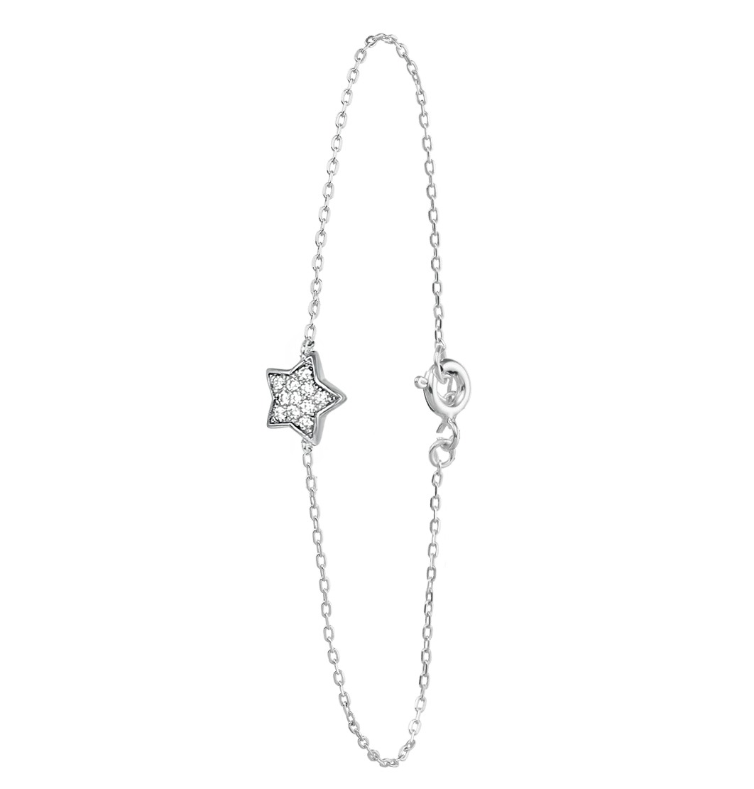 Armband, 925 Silber, Stern der Galaxis mit Zirkonia