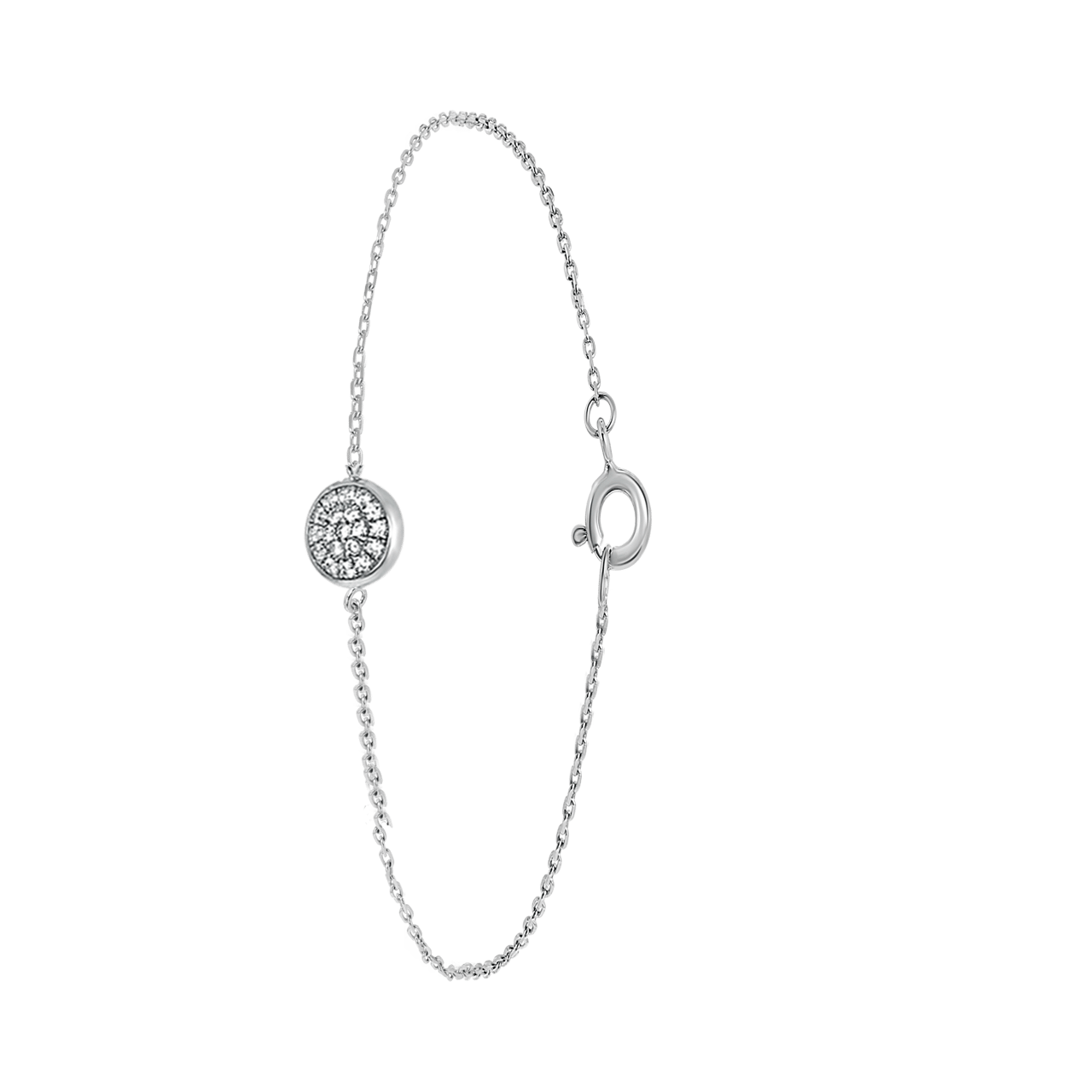 Zilveren armband rond met zirkonia