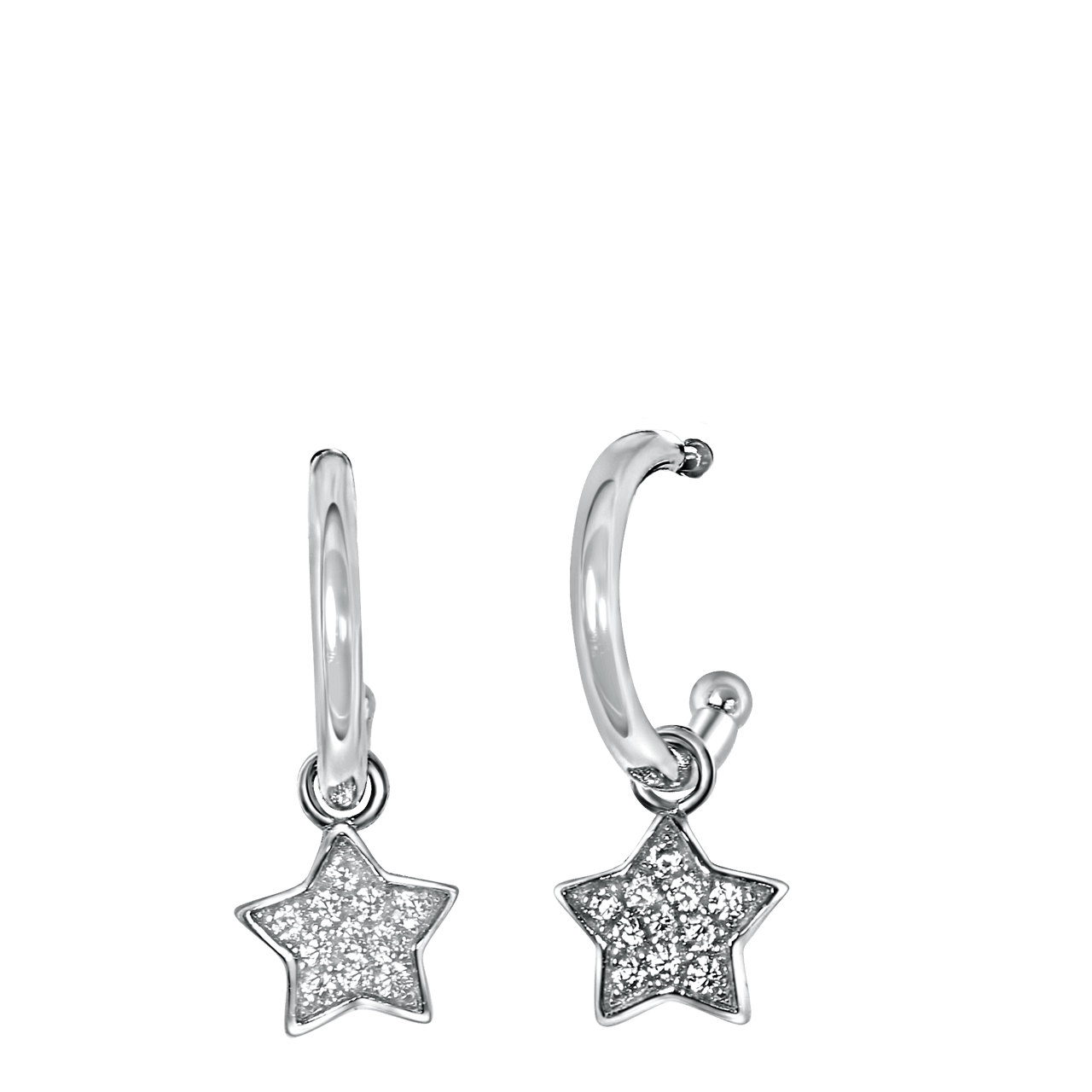 Ohrringe, 925 Silber, Stern der Galaxis mit Zirkonia