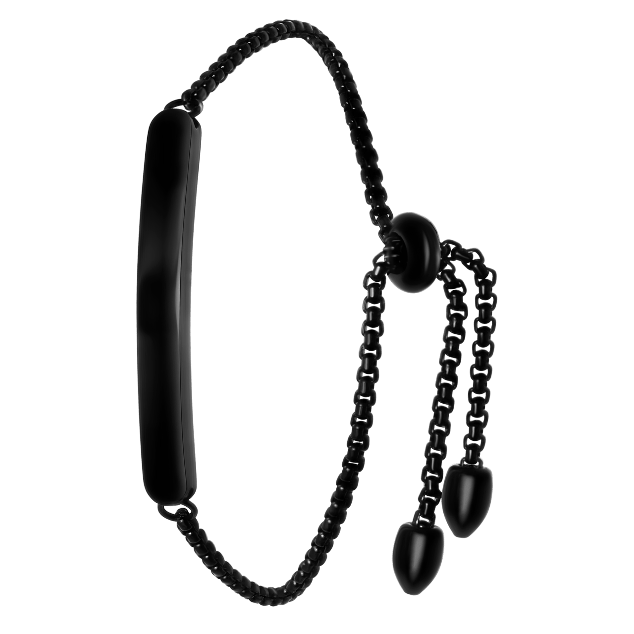 Gerecycled stainless steel plaatarmband blackplated