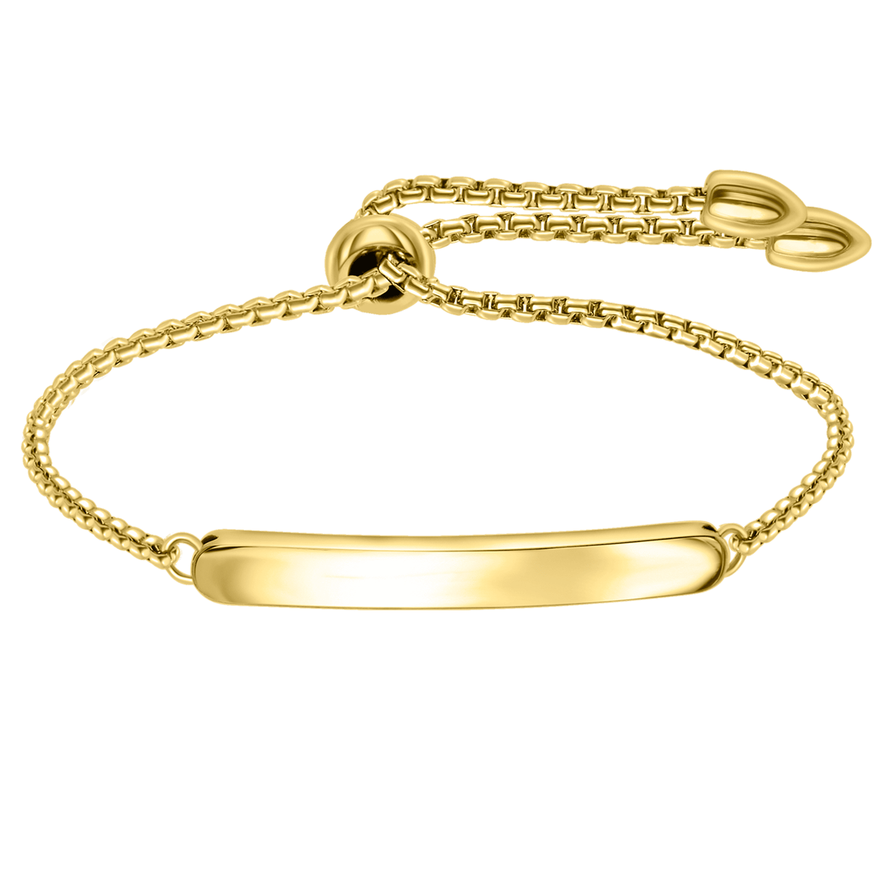 Gerecycleerd stainless steel plaatarmband goldplated